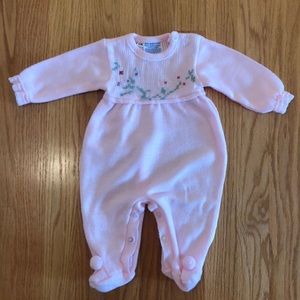 Vintage Girls one piece acrylic knit onesie.